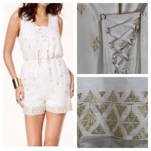 50% OFF NWOT Thalia Sodi White/Gold Romper L
